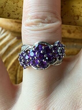 African Amethyst Sterling Silver Ring Size 5.5